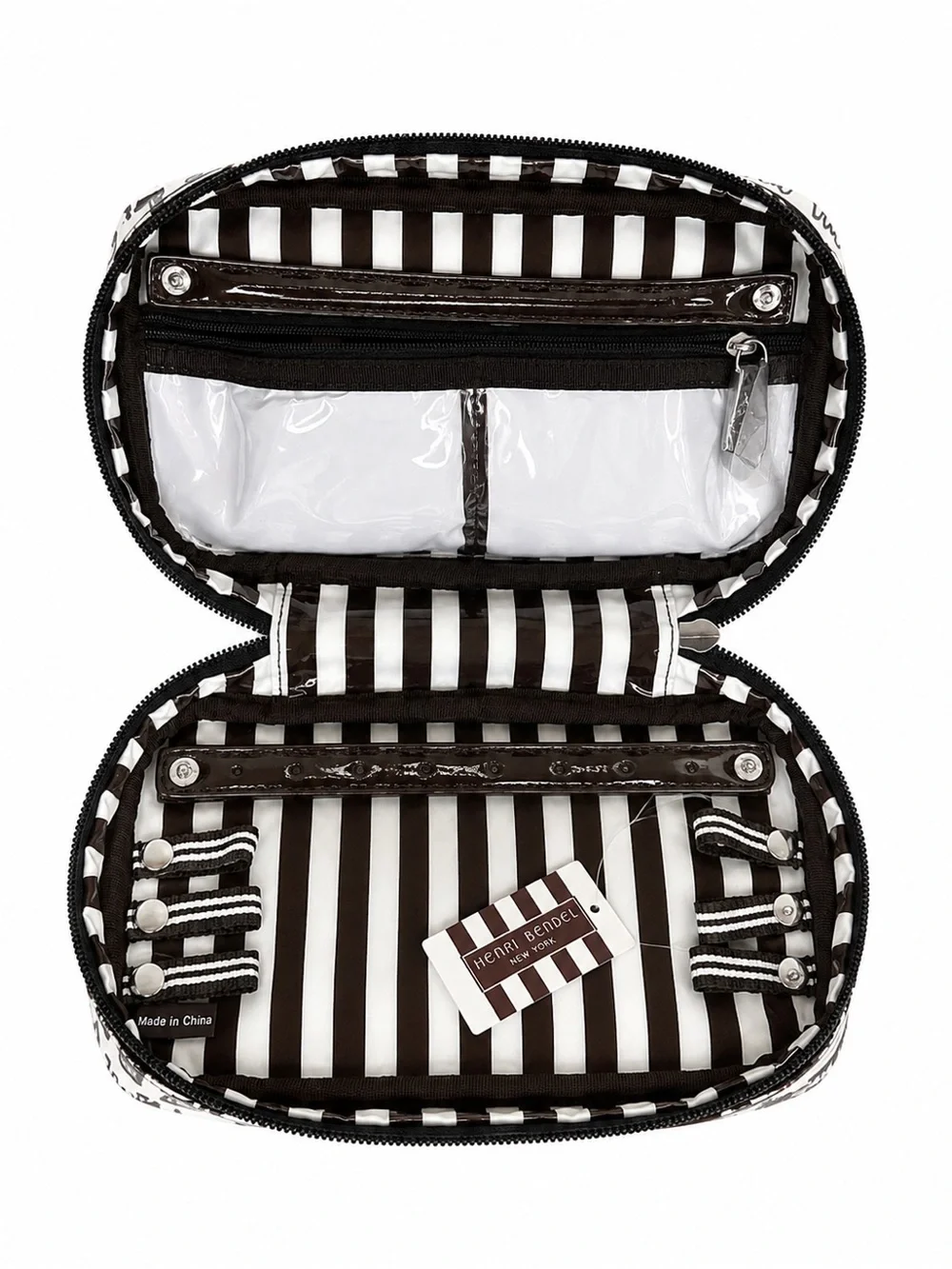 Henri Bendel West 57th Graffiti Print Travel Jewelry Cosmetic Case Zip Pouch - Picture 6 of 6